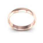 14K Rose Gold 4mm half round comfort fit wedding band - DELLAFORA