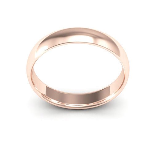 14K Rose Gold 4mm half round comfort fit wedding band - DELLAFORA