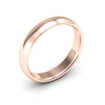 14K Rose Gold 4mm half round comfort fit wedding band - DELLAFORA