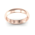 14K Rose Gold 4mm half round comfort fit wedding band - DELLAFORA