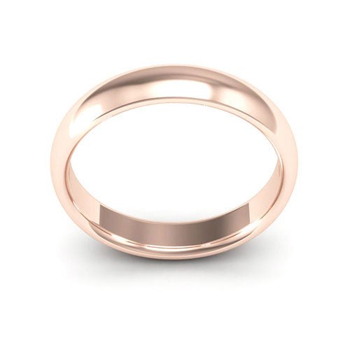 14K Rose Gold 4mm half round comfort fit wedding band - DELLAFORA