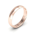 14K Rose Gold 4mm half round comfort fit wedding band - DELLAFORA