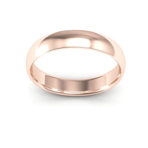 14K Rose Gold 4mm half round comfort fit wedding band - DELLAFORA