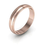 14K Rose Gold 4mm half round edge design wedding band - DELLAFORA