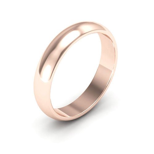 14K Rose Gold 4mm half round wedding band - DELLAFORA