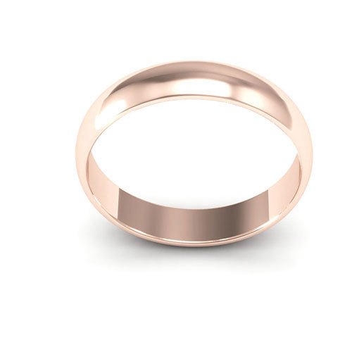 14K Rose Gold 4mm half round wedding band - DELLAFORA