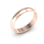 14K Rose Gold 4mm half round wedding band - DELLAFORA