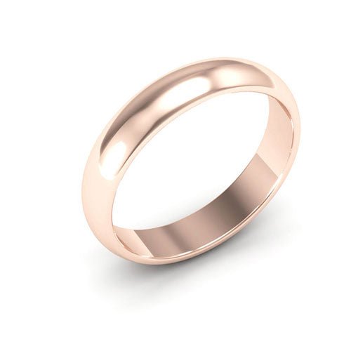 14K Rose Gold 4mm half round wedding band - DELLAFORA