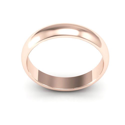 14K Rose Gold 4mm half round wedding band - DELLAFORA