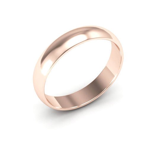 14K Rose Gold 4mm half round wedding band - DELLAFORA