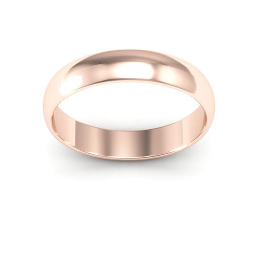 14K Rose Gold 4mm half round wedding band - DELLAFORA
