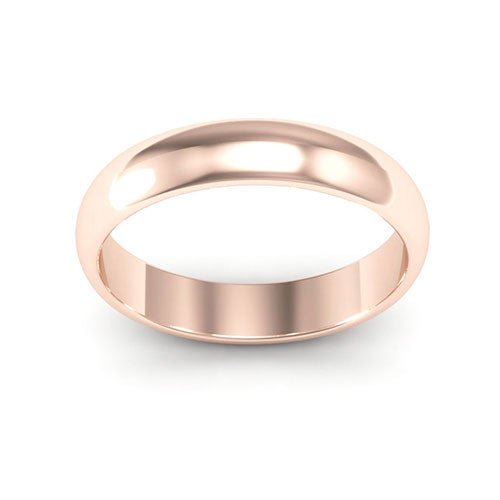 14K Rose Gold 4mm half round wedding band - DELLAFORA