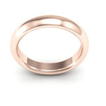 14K Rose Gold 4mm heavy weight half round comfort fit wedding band - DELLAFORA