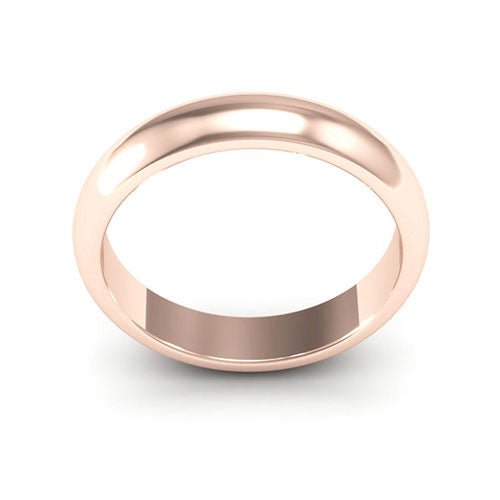14K Rose Gold 4mm heavy weight half round wedding band - DELLAFORA