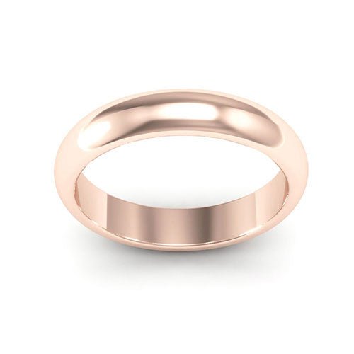 14K Rose Gold 4mm heavy weight half round wedding band - DELLAFORA