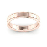 14K Rose Gold 4mm milgrain raised edge design comfort fit wedding band - DELLAFORA
