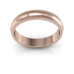 14K Rose Gold 4mm milgrain wedding band - DELLAFORA