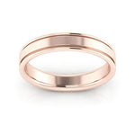 14K Rose Gold 4mm raised edge design comfort fit wedding band - DELLAFORA