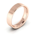 14K Rose Gold 5mm flat comfort fit wedding band - DELLAFORA