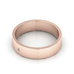 14K Rose Gold 5mm flat diamond wedding band - DELLAFORA
