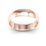 14K Rose Gold 5mm half round comfort fit wedding band - DELLAFORA