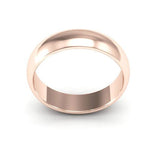 14K Rose Gold 5mm half round wedding band - DELLAFORA