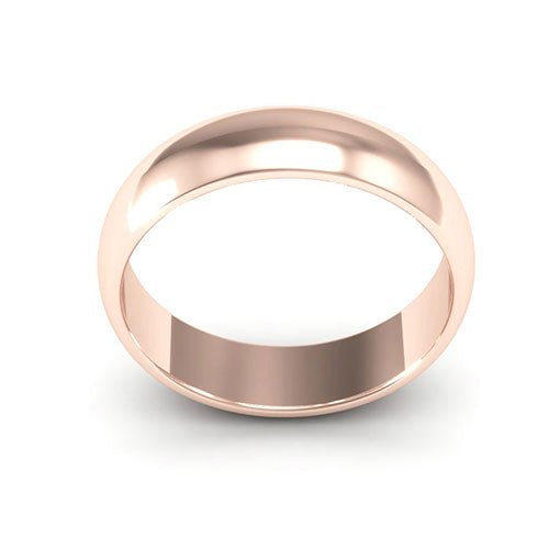 14K Rose Gold 5mm half round wedding band - DELLAFORA