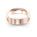 14K Rose Gold 5mm half round wedding band - DELLAFORA
