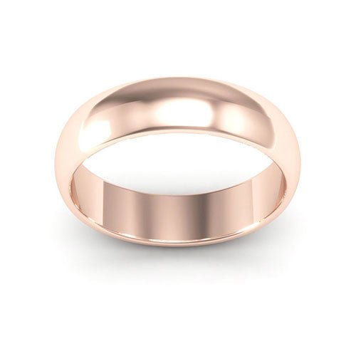 14K Rose Gold 5mm half round wedding band - DELLAFORA