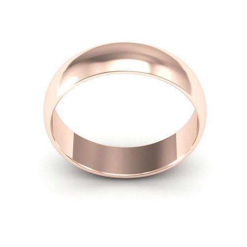 14K Rose Gold 5mm half round wedding band - DELLAFORA