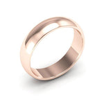 14K Rose Gold 5mm half round wedding band - DELLAFORA