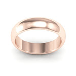 14K Rose Gold 5mm heavy weight half round wedding band - DELLAFORA