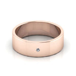 14K Rose Gold 6mm flat diamond wedding band - DELLAFORA