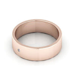 14K Rose Gold 6mm flat diamond wedding band - DELLAFORA