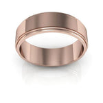 14K Rose Gold 6mm flat edge design wedding band - DELLAFORA