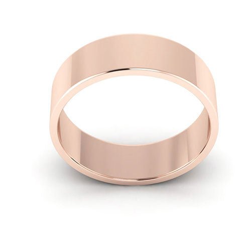 14K Rose Gold 6mm flat wedding band - DELLAFORA