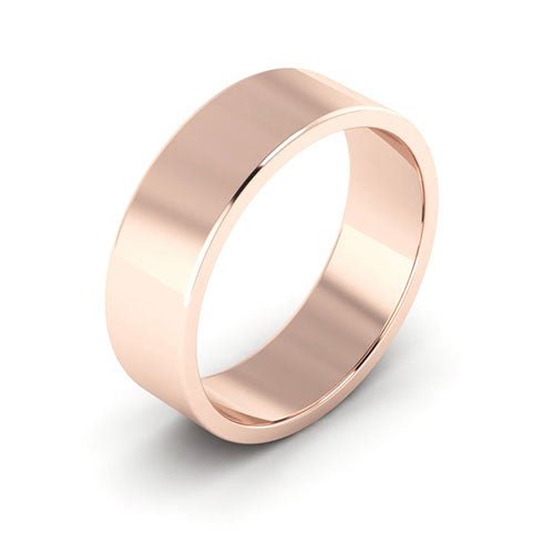 14K Rose Gold 6mm flat wedding band - DELLAFORA