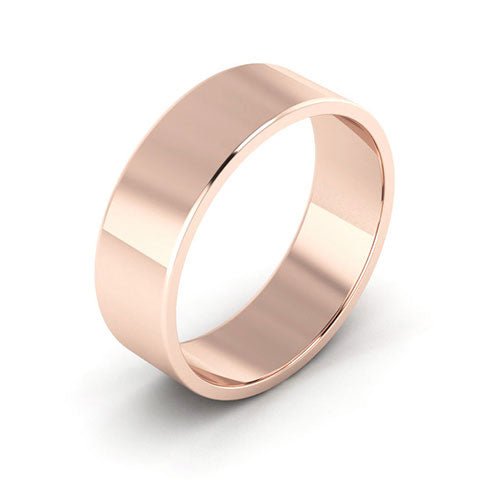 14K Rose Gold 6mm flat wedding band - DELLAFORA