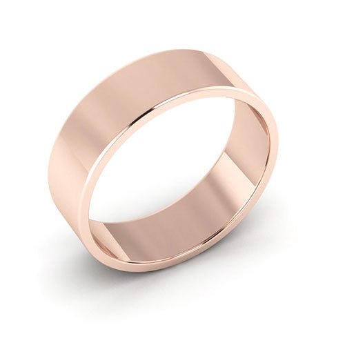 14K Rose Gold 6mm flat wedding band - DELLAFORA