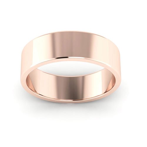14K Rose Gold 6mm flat wedding band - DELLAFORA