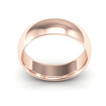 14K Rose Gold 6mm half round comfort fit wedding band - DELLAFORA