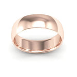 14K Rose Gold 6mm half round comfort fit wedding band - DELLAFORA