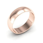 14K Rose Gold 6mm half round wedding band - DELLAFORA