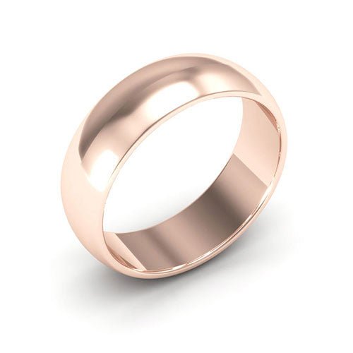 14K Rose Gold 6mm half round wedding band - DELLAFORA