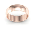 14K Rose Gold 6mm half round wedding band - DELLAFORA