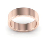 14K Rose Gold 6mm heavy weight flat wedding band - DELLAFORA