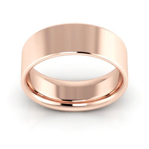 14K Rose Gold 7mm flat comfort fit wedding band - DELLAFORA
