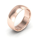 14K Rose Gold 7mm half round comfort fit wedding band - DELLAFORA