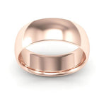 14K Rose Gold 7mm half round comfort fit wedding band - DELLAFORA