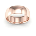 14K Rose Gold 7mm half round comfort fit wedding band - DELLAFORA